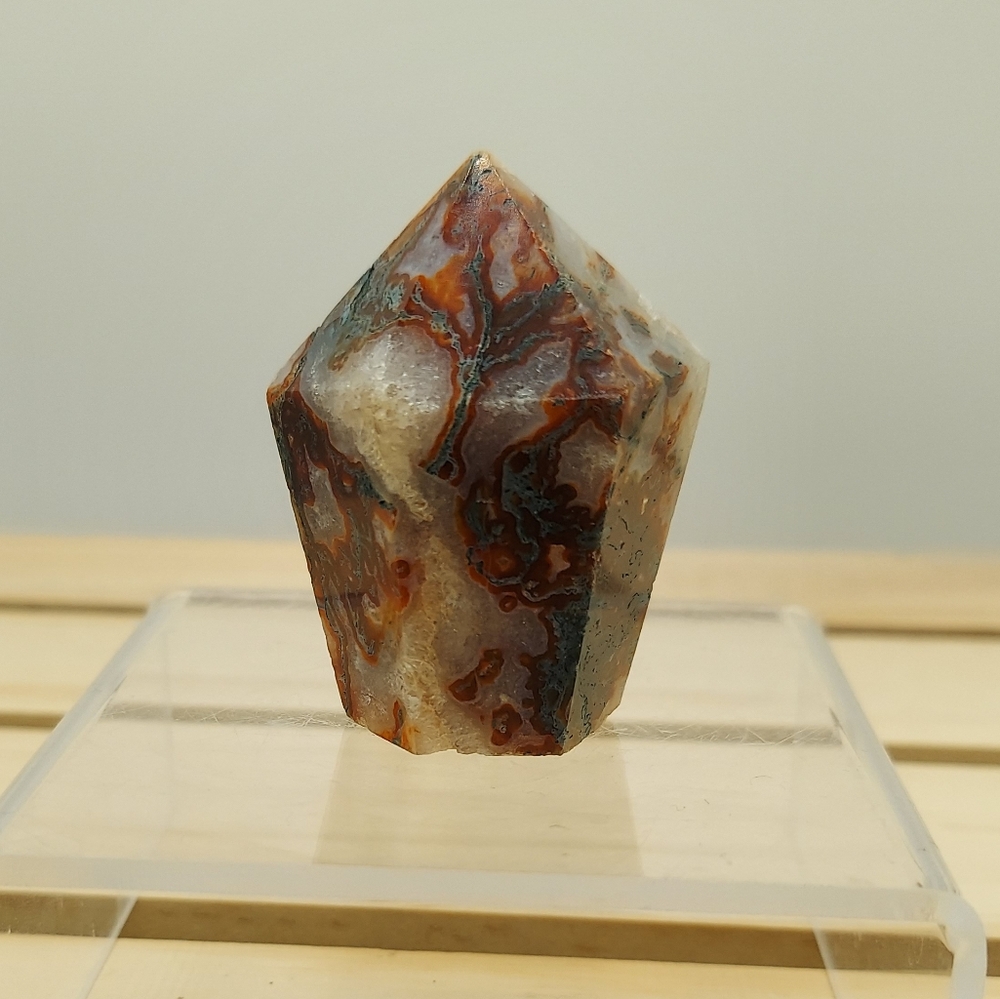 Red Moss Agate Stone Tower Crystal